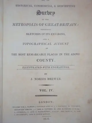 England; Joseph Nightingale - London and Middlesex; or a survey of the metropolis of great Britain - 1816