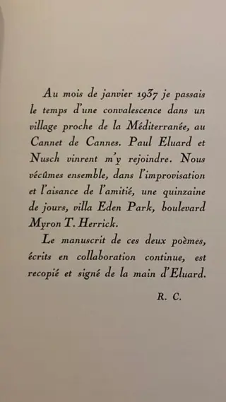 Paul Éluard & René Char - Deux poèmes - 1960