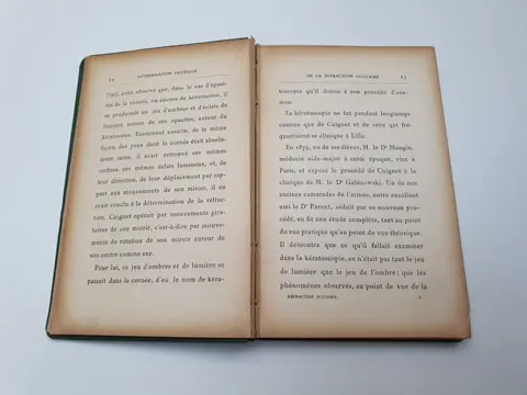 Signed; Dr. Billot - Détermination pratique de la réfraction oculaire par la Kératoscopie ou Skiascopie - 1893