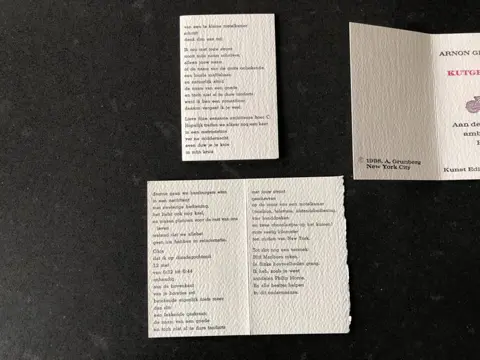 Arnon Grunberg - Kutgedicht (proefdruk met origineel handschrift) - 1998