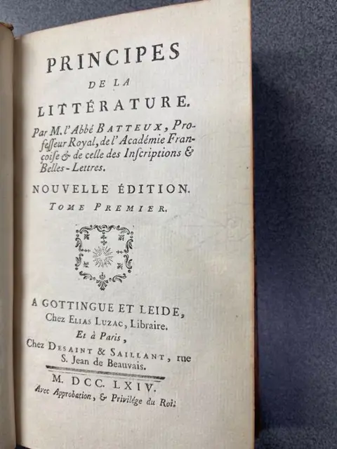 Charles Batteux - Principes de la littérature - 1764