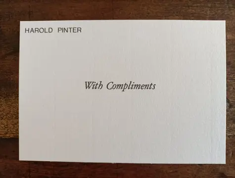 Harold Pinter - Harold Pinter poem in manuscript - 1994