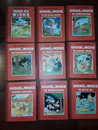 Suske en Wiske - Rode Klassiek Reeks - deel 1 t/m 9 - met bijlagen - Hardcover - Eerste druk - (1993/1994)