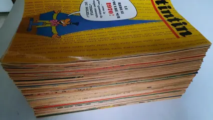 Tintin (magazine) 1 à 52 - 52x Journal Tintin + Poster + dossier Le Temple du Soleil (Belvision) - Geniet - (1970)