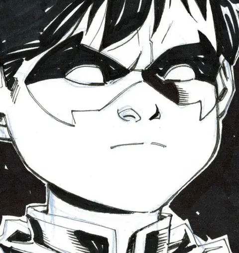 Robin [Batman] - Original Drawing - Ramon F. Bachs - DC Artist - Original Ink Art