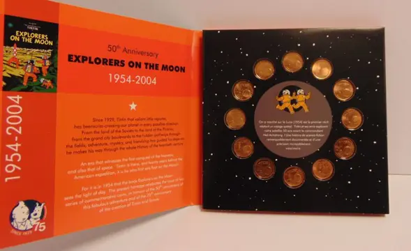 Tintin - Coffret de pièces - 50ème anniversaire (1954-2004) - ¨Explorers on the moon¨ - (2004)