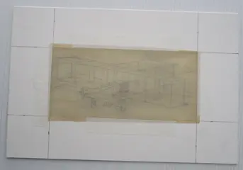 Tintin - originele tekening ontwerp Chromo - L'aviation 1 page 28 - (1954)