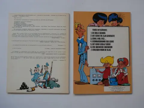 Jacques Devos - 2x Originele tekening in 'Geniale Olivier 7' en 'Geheime en rare wapens' - Softcover - Eerste druk - (1974/1980)