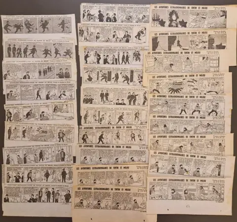 Tintin - Ensemble de 145 strips "Le Soir" - Le secret de la licorne - (1942)