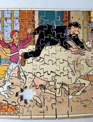 Kuifje - houten puzzel - In Tibet - jaren 50