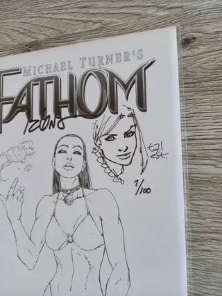 Top Cow Special: Fathom "Wizard World Chicago Convention Exclusive 2002" ! Limited only 500 copie print ! - Signed and Original Sketch by Talent Caldwell !! With COA and official sticker ! - Eerste druk (2002)