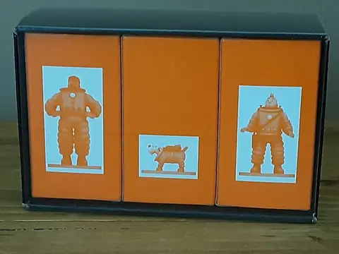 Tintin - 3x Figurine Moulinsart - Tintin, Haddock et Milou cosmonautes - (2014)