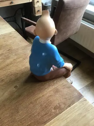 Tintin LB 45 - Statuette Leblon-Delienne 45 - Tintin assis pull bleu - (1991)