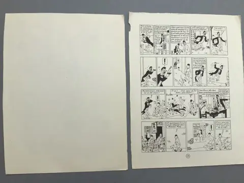 Tintin - Le Lotus bleu - Ensemble de deux pages de l’édition alternée - (1949)