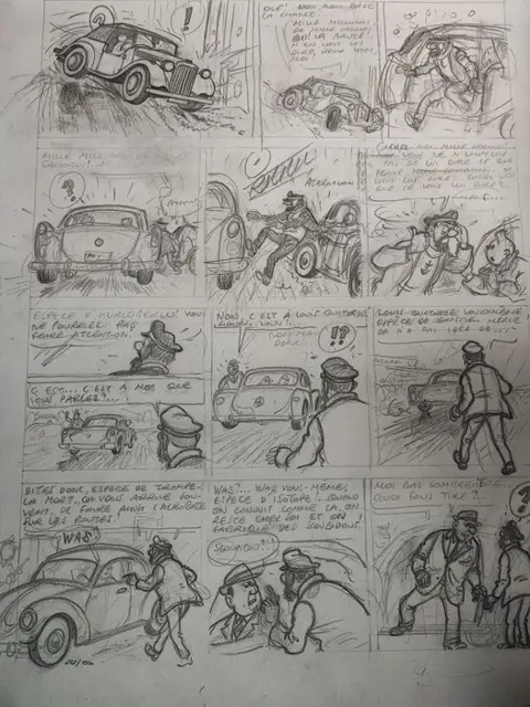Tintin - Tiré à part - Etude pour la page 2 Thermozéro - (1957/1991)