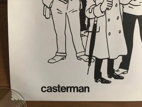 Tintin - Affiche publicitaire Casterman - "La famille Hergé" - (1976)