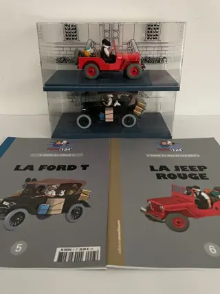 Tintin - Ensemble de 2 voitures 1:24 -La Ford T noire + La jeep rouge - (2019/2021)