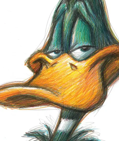 Daffy Duck Portrait - Original drawing by Joan Vizcarra - Pencil Art - Original Artwork