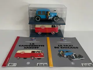 Tintin - Ensemble de 2 voitures 1:24 - Le taxi de Chicago + La camionnette Sanzot (2019)