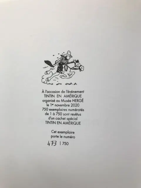 Tintin T3 - Tintin en Amérique - Colorisation inédite - C - Tirage limité numéroté - (2020)