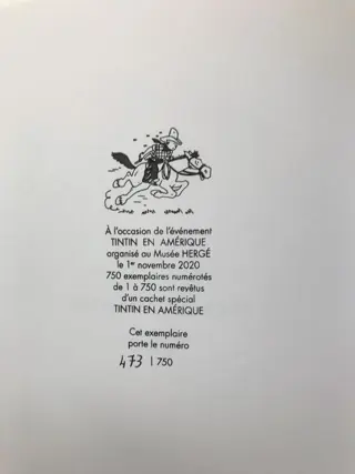 Tintin T3 - Tintin en Amérique - Colorisation inédite - C - Tirage limité numéroté - (2020)