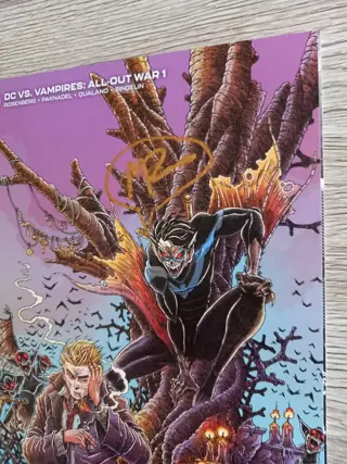 DC vs. Vampires: All Out War #1 SOLD OUT ! "1:25 RATIO STOKOE Variant" - Signed By story creator Matthew Rosenberg !! With COA !! - Softcover