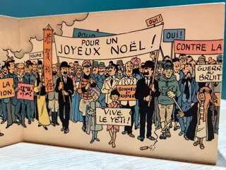 Tintin - Carte de voeux 1973 - Frise de voeux - Signée Hergé - (1972)