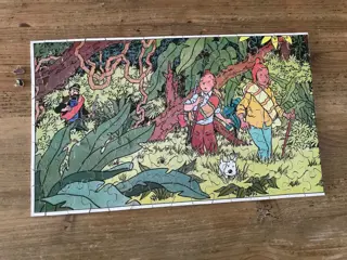 Tintin - 5x Puzzle - Tintin au Tibet + Le temple du soleil + on a marché sur la lune + port Anvers + fermette - (1950/1960)
