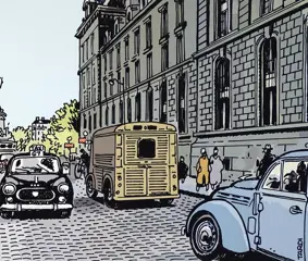 Tardi, Jacques - Estampe pigmentaire Christian Collin - Nestor Burma - 3ème arrondissement de Paris - (2020)