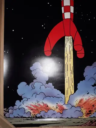 Tintin - Poster - La fusée décolle de la lune
