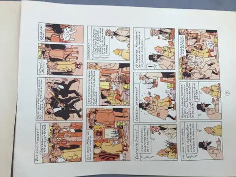 Tintin - Making of "Le secret de la Licorne"&nbsp;- 4x Planche Essais de Couleur - Page 3 - (1952)
