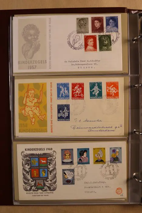 Nederland 1950/2017 - Complete collectie van Kinderzegels op FDC in Safe ringband