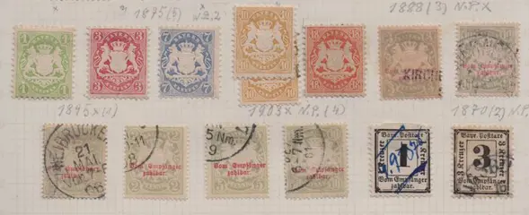 Beieren 1849/1920 - Old collection on 12 sheets, also including better items