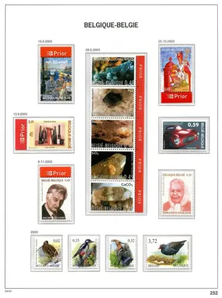 België 2003 - Volledig jaar : Zegels, blokken en boekjes op Davo-bladen