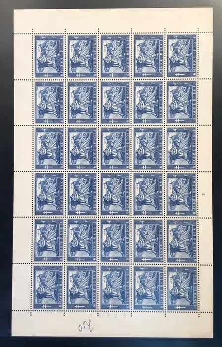 België 1953/1954 - Drie reeksen "Antiteringszegels - Gentse Floralien - Keizer Karel" - In volledige vellen - OBP 955/966