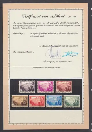 België 1932 - 1932 volledig jaar - OBP : 333/362 (2 reeksen met certificaat)