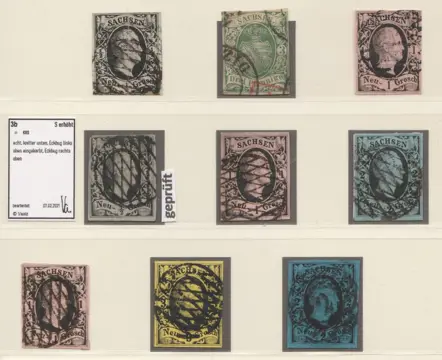 Saksen 1850/1867 - Nearly complete collection, 6 expertised values; 1 x photo expert finding - Nr.2 - 19