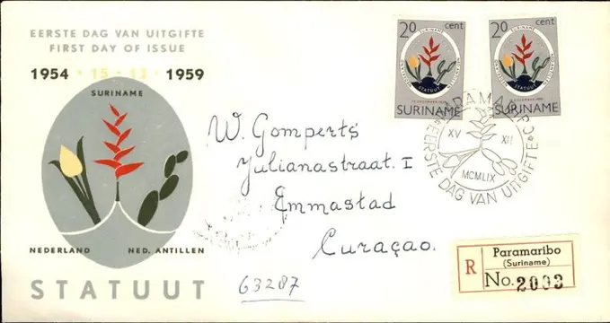 Suriname 1957/1990 - Verzameling ± 400 FDC's, en diversen