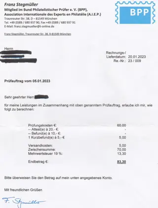 Baden 1862 - No. 22&nbsp;b with brief expert finding