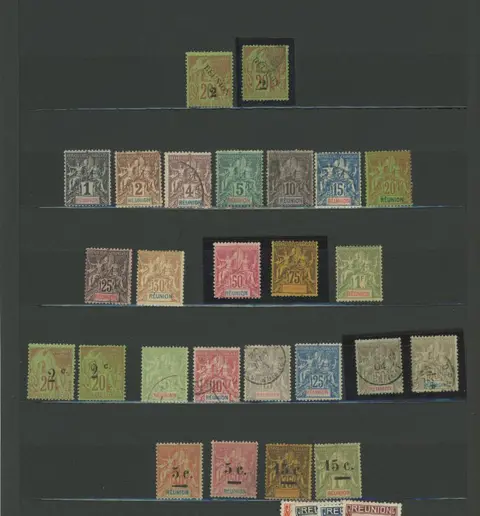 Franse kolonie 1885 - Quote: over €4,500 - Reunion Island - Very nice set New including MNH, ‘Groupes’ types, ‘Free - Depuis le n°2b