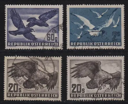 Oostenrijk 1950/1953 - “Birds”, complete - Michel 984-87 u.a.