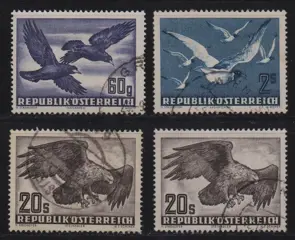 Oostenrijk 1950/1953 - “Birds”, complete - Michel 984-87 u.a.