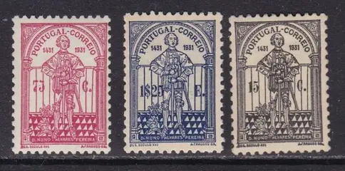 Portugal 1931 - Nuno Álvares Pereira - Mundifil 537/542