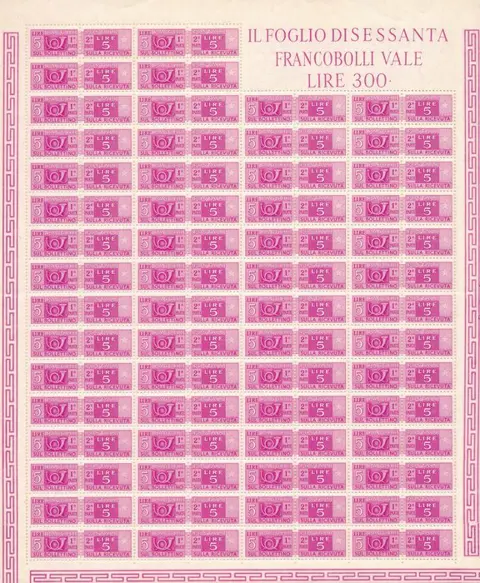 Italiaanse Republiek 1959/1983 - Collection of 2 double full sheets with gutter margin, 13 full sheets and 9 blocks of the period MNH