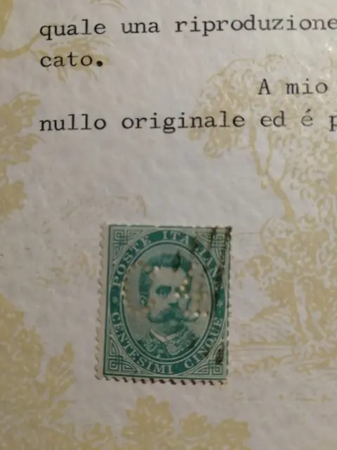 Italië 1887 - ‘Francalettera’ 4 cents on 5 cents green - Franca lettera 4 cent.