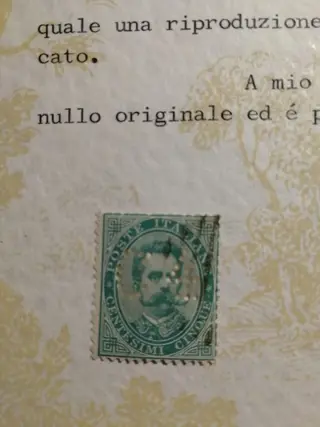 Italië 1887 - ‘Francalettera’ 4 cents on 5 cents green - Franca lettera 4 cent.