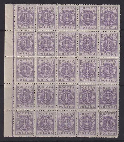 Opper-Silezië 1922 - Uitgifte voor ministerie van post en telegrafie, in veldeeltjes