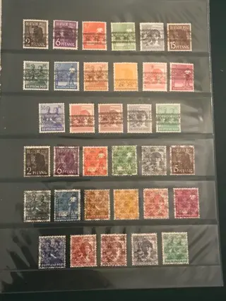 Geallieerde bezetting - Duitsland (Amerikaanse en Britse zone) 1945/1948 - 5 opeenvolgende emissies met band en netopdruk - Michel 1/51 II