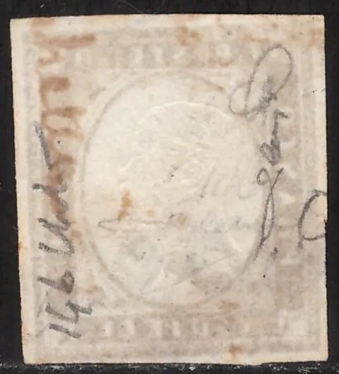 Italiaanse oude staten - Sardinië 1858 - 10 c. dark umber and yellowish umber