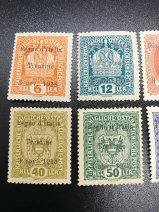 Italië - Trentino 1918 - Redeemed lands: Trentino. 10 values of the set (incomplete). Catalogue value €1600